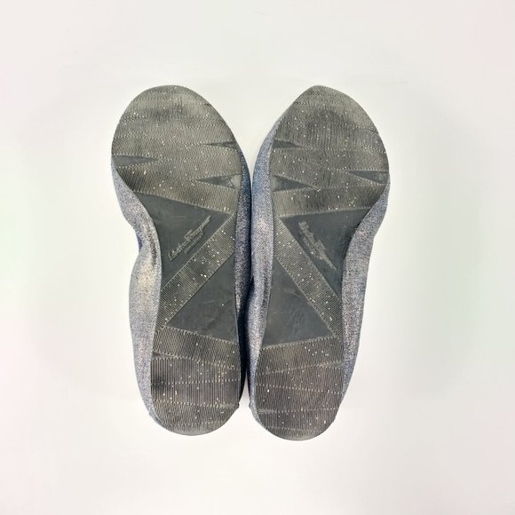 Salvatore Ferragamo Shoes Womens 5.5 M Purple My Joy Ballet Flats Bow Shimmer - Picture 12 of 13